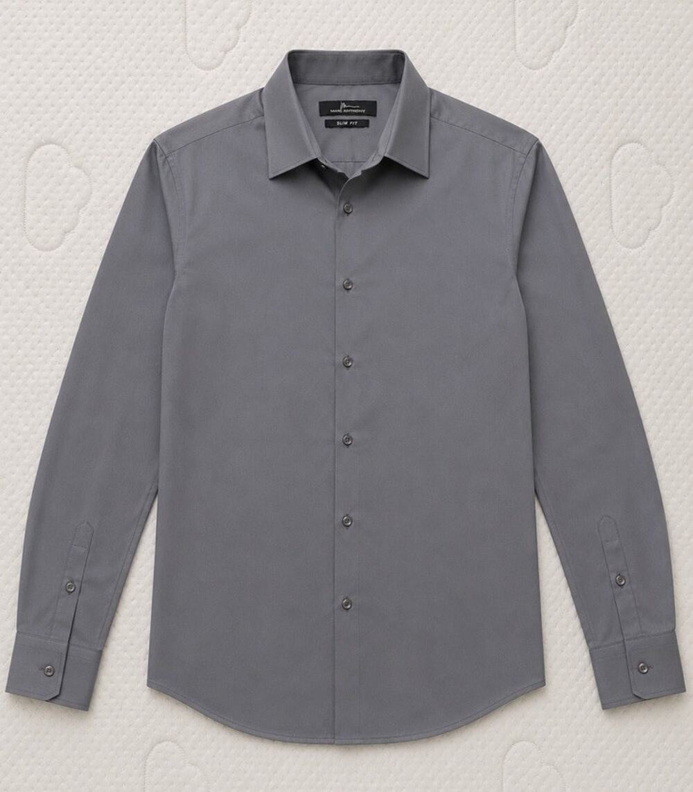 Marc Anthony Slim Fit Dress Shirt Gray Long Sleeve Button Front Men’s 15.5 32/33